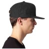 Casquette snapback 6 panneaux visière plate en laine mélangée