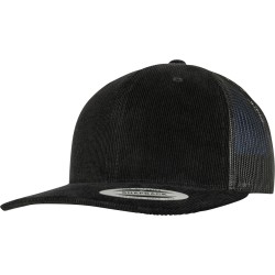 Casquette snapback trucker 6 panneaux, avant en velours côtelé