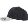 Casquette 6 panneaux noire, avec visière contrastée et sous-visière argentée