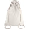 Sac à dos en coton avec bretelles en cordelettes blanches, 130 g/m²