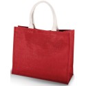 Grand sac shopping en toile de jute teinte, fermeture par scratch