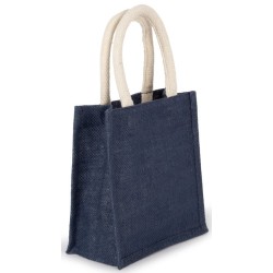 Petit sac cabas en toile de jute avec poignées en coton, 4 litres