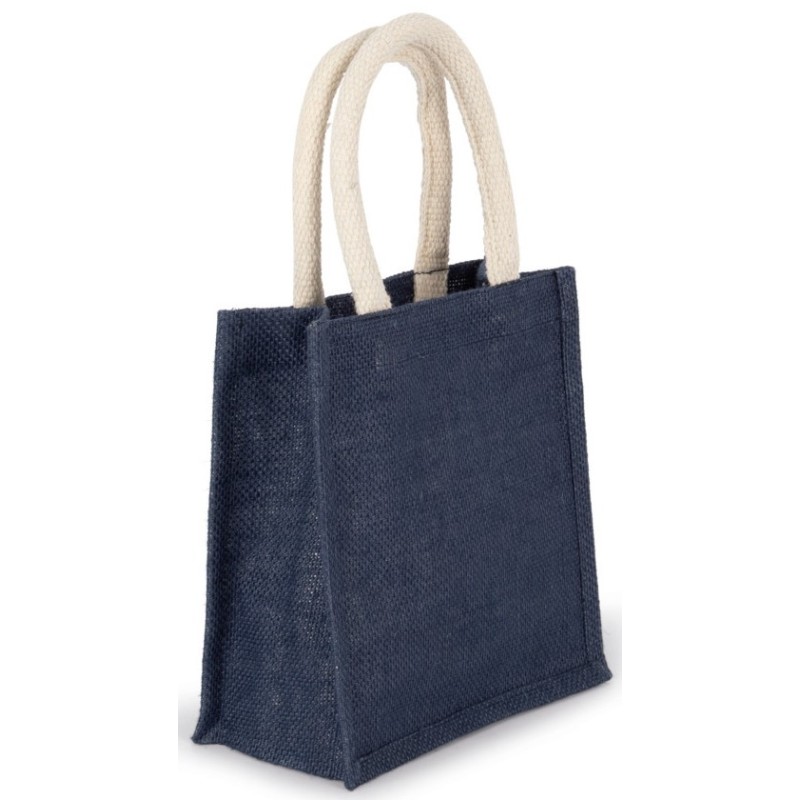 Petit sac cabas en toile de jute avec poignées en coton, 4 litres