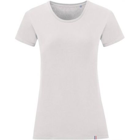T-shirt femme coton épais BIO origine France garantie et NO LABEL, 190 g/m²