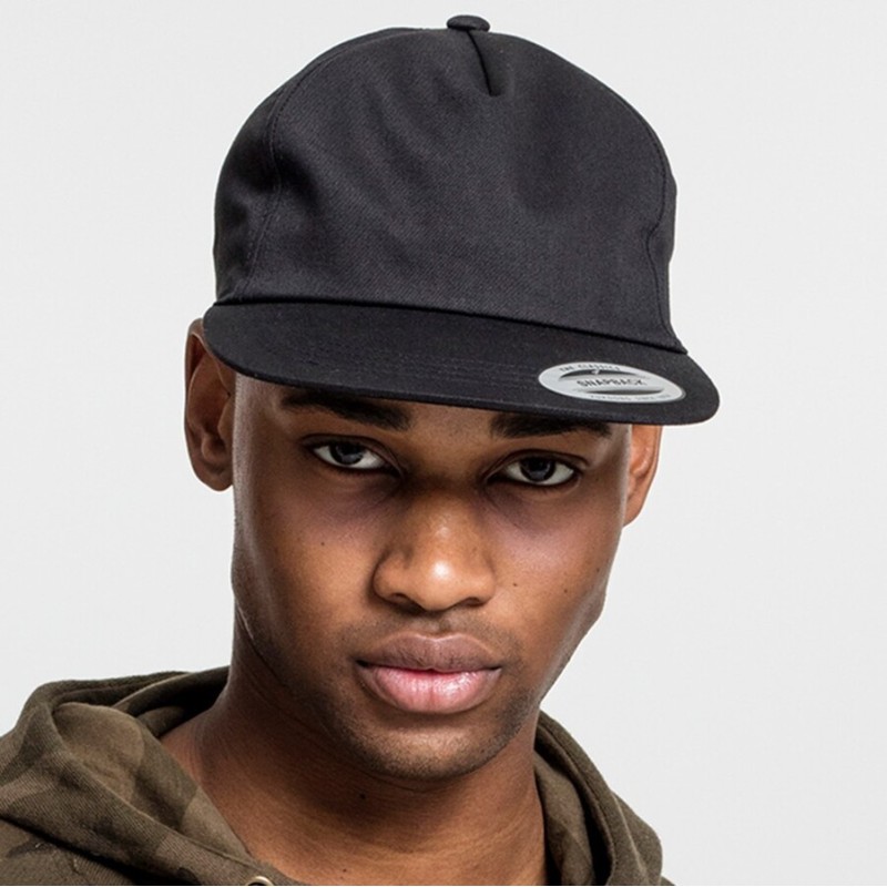 Casquette snapback 5 panneaux, visière souple