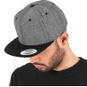 Casquette snapback 6 panneaux, effet daim Chambray, visière plate