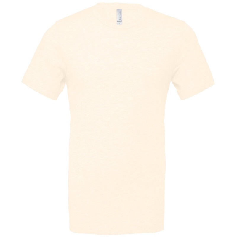 T-shirt chiné ajusté, manches étroites en coton doux, 145 g/m²