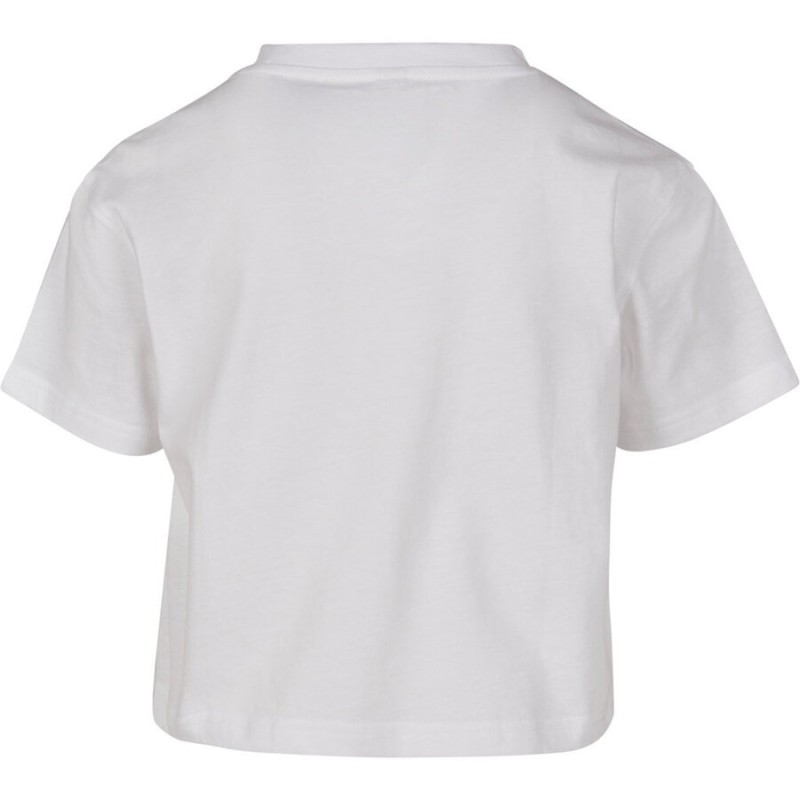 T-shirt crop-top fille coton, manches courtes, col rond, 200 g/m²