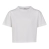 T-shirt crop-top fille coton, manches courtes, col rond, 200 g/m²