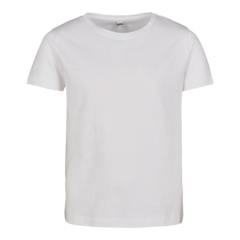 T-shirt fille manches courtes coton, coupe légèrement longue, 140 g/m²