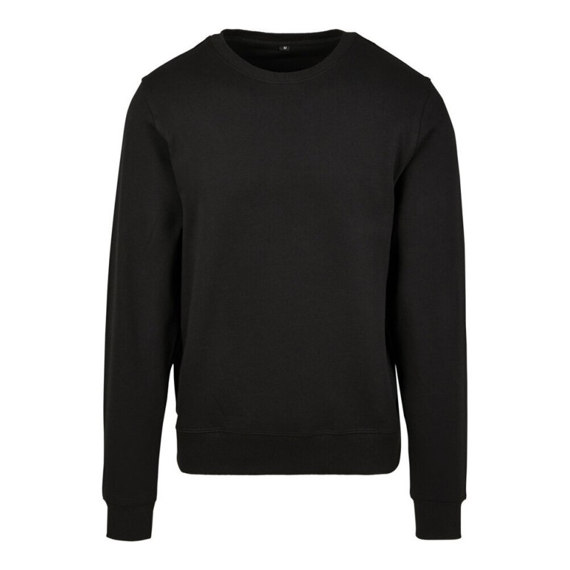 Sweat col rond premium coton, bords côtelés larges, 280 g/m²