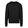 Sweat col rond premium coton, bords côtelés larges, 280 g/m²