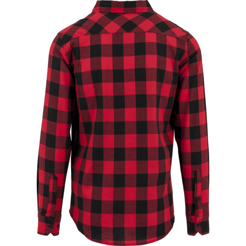 Chemise en coton flanelle à carreaux tendance, 2 poches poitrine, NO LABEL