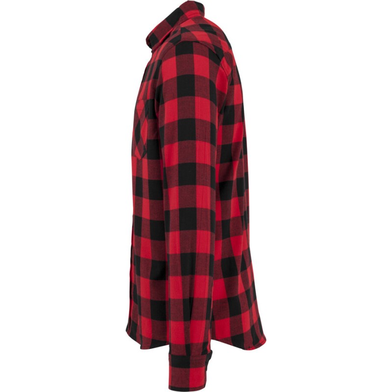 Chemise en coton flanelle à carreaux tendance, 2 poches poitrine, NO LABEL