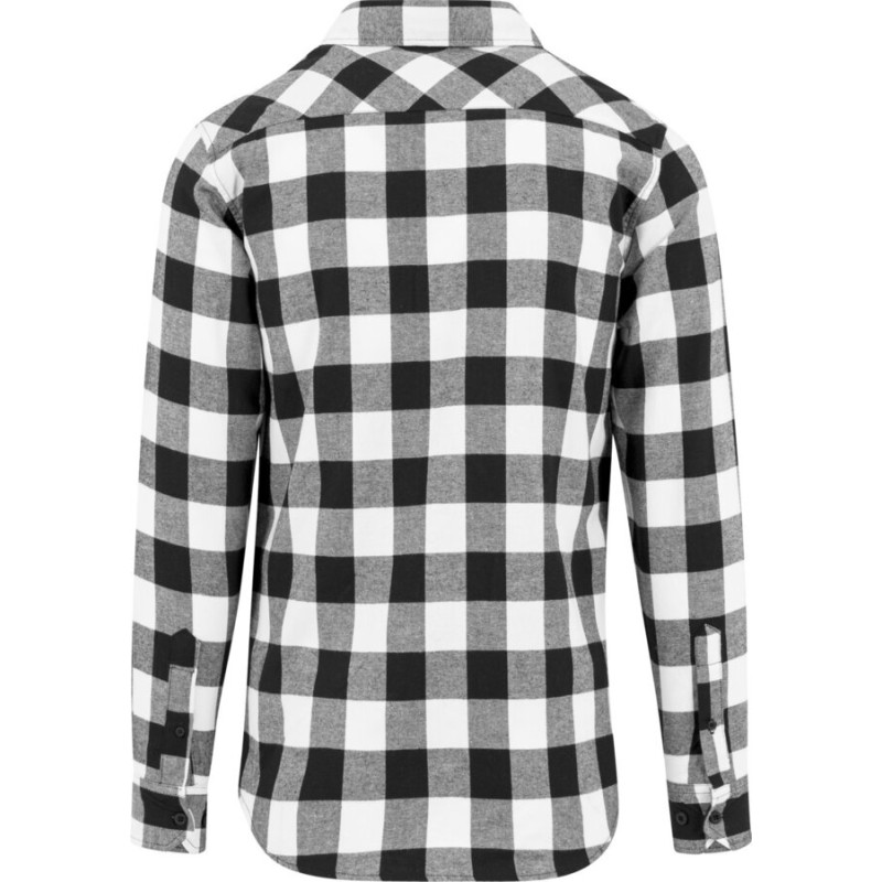 Chemise en coton flanelle à carreaux tendance, 2 poches poitrine, NO LABEL