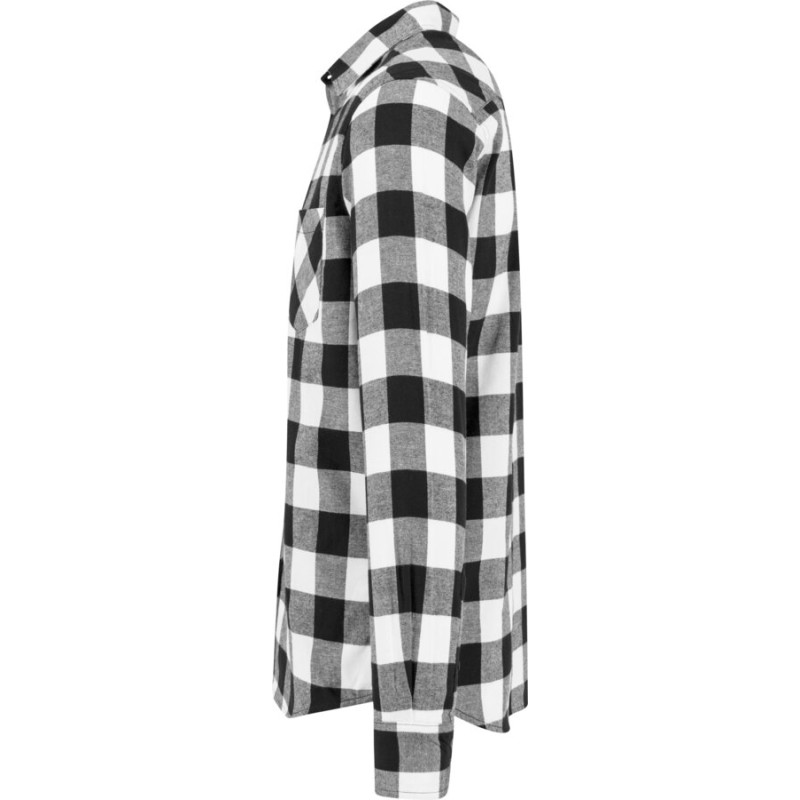 Chemise en coton flanelle à carreaux tendance, 2 poches poitrine, NO LABEL