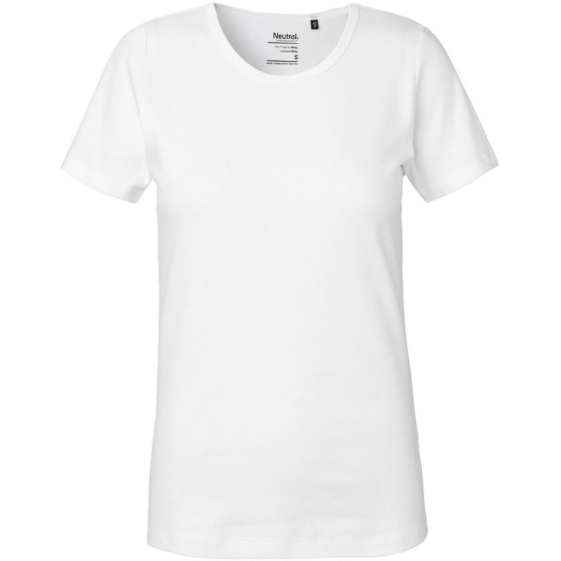 T-shirt femme interlock moderne en coton épais BIO commerce équitable, 220 g/m²