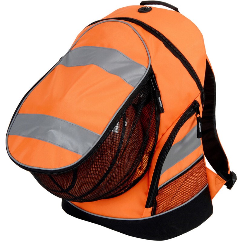 Sac à dos de sport fluo, poche pouvant contenir un ballon/casque