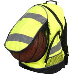 Sac à dos de sport fluo, poche pouvant contenir un ballon/casque