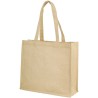 Sac cabas en toile de jute avec soufflet, anses longues