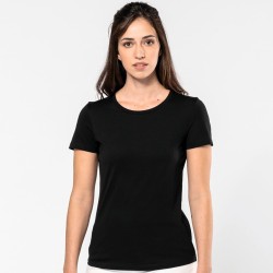 T-shirt femme coton Supima premium col rond manches courtes, 190 g/m²