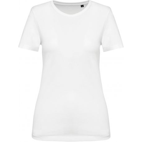 T-shirt femme coton Supima premium col rond manches courtes, 190 g/m²