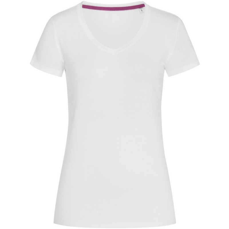 Tee-shirt femme col V large près du corps NO LABEL, 170 g/m²