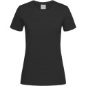 Tee-shirt femme col rond coupe ajustée manches courtes, 155 g/m²