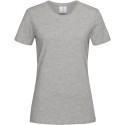 Tee-shirt femme col rond coupe ajustée manches courtes, 155 g/m²