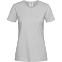 Tee-shirt femme col rond coupe ajustée manches courtes, 155 g/m²