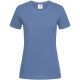 Tee-shirt femme col rond coupe ajustée manches courtes, 155 g/m²