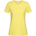 Tee-shirt femme col rond coupe ajustée manches courtes, 155 g/m²