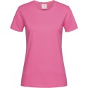 Tee-shirt femme col rond coupe ajustée manches courtes, 155 g/m²