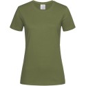 Tee-shirt femme col rond coupe ajustée manches courtes, 155 g/m²