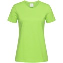 Tee-shirt femme col rond coupe ajustée manches courtes, 155 g/m²