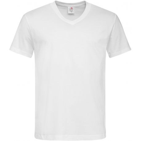Tee-shirt unisexe col V coupe droite manches courtes, 155 g/m²