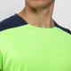 T-shirt sport bicolore manches courtes raglan en polyester, 140 g/m²