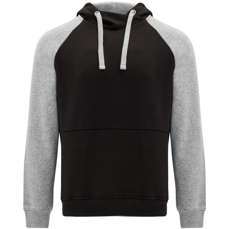 Sweat-shirt bicolore, capuche avec col croisé, manches raglan, 280 g/m²