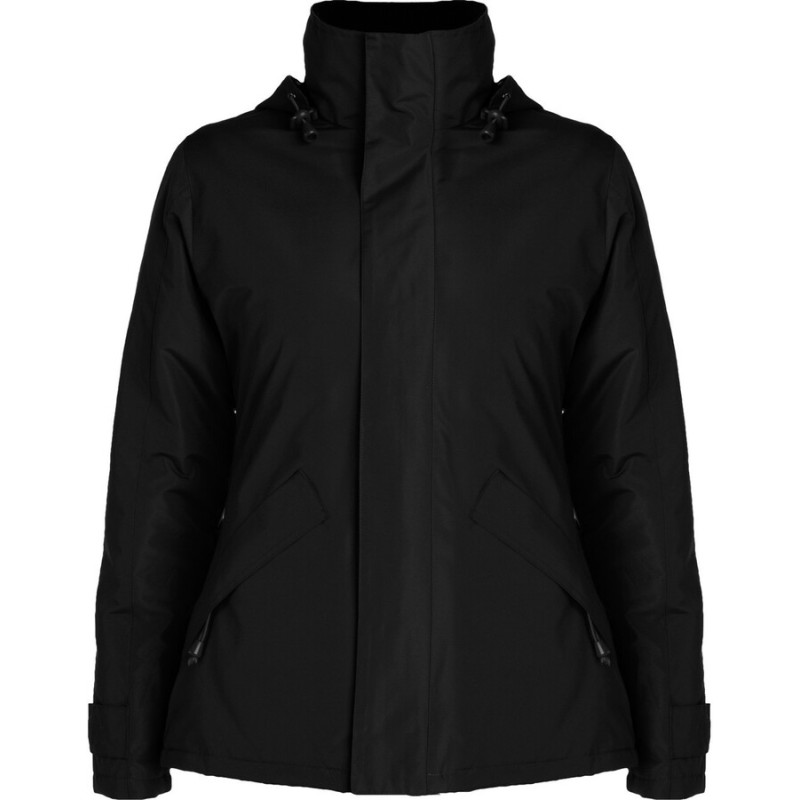 Parka femme col montant avec zip caché ton sur ton, 400 g/m²