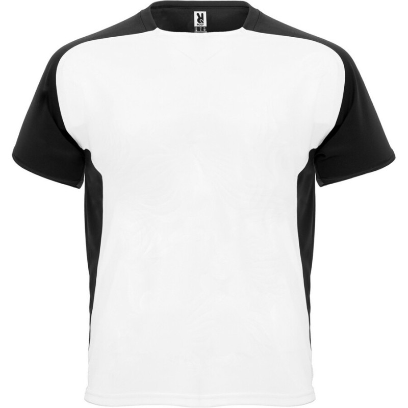 T-shirt sport bicolore manches courtes raglan en polyester, 140 g/m²