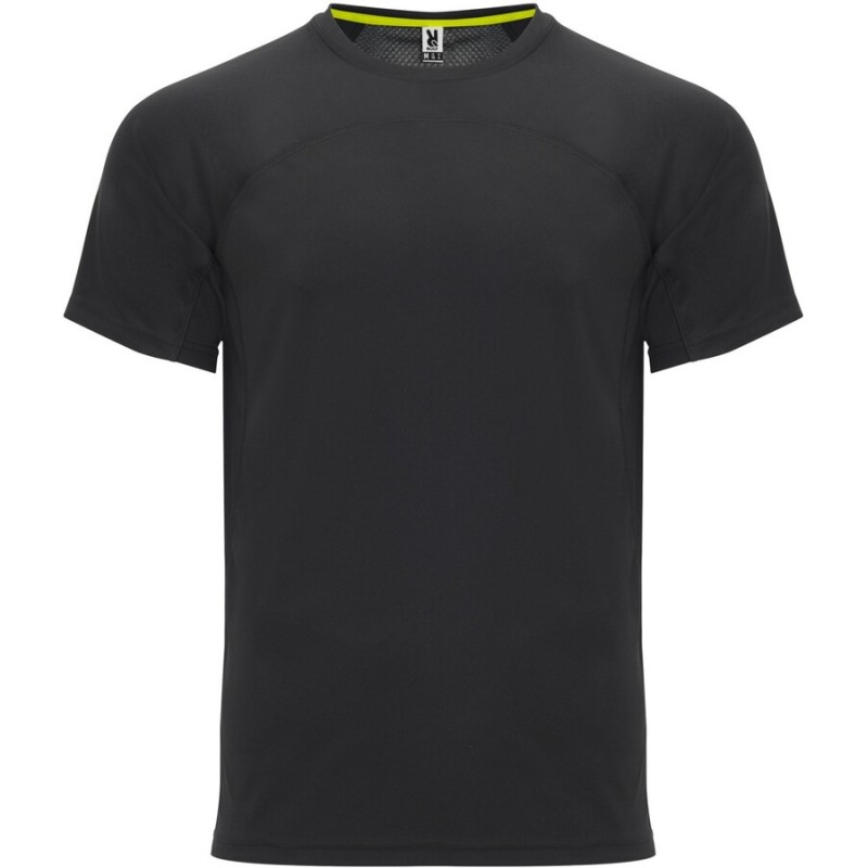 T-shirt de sport raglan, combinaison de polyester interlock et mesh