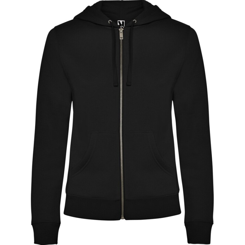 Sweat-shirt cintré pour femme zippé à capuche doublée, 280 g/m²