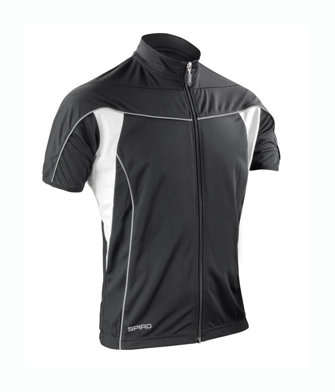 Veste de vélo homme zippée manches courtes réfléchissante, 170 g/m²