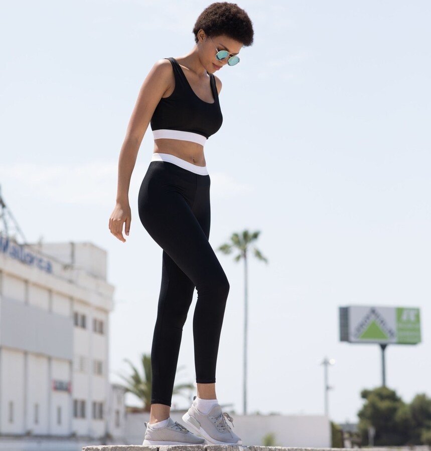 Legging de sport a la mode pour femme ceinture elastique 240 g m