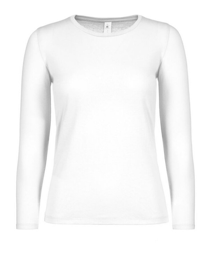 T shirt epais femme manches longues en coton col rond 185 g m