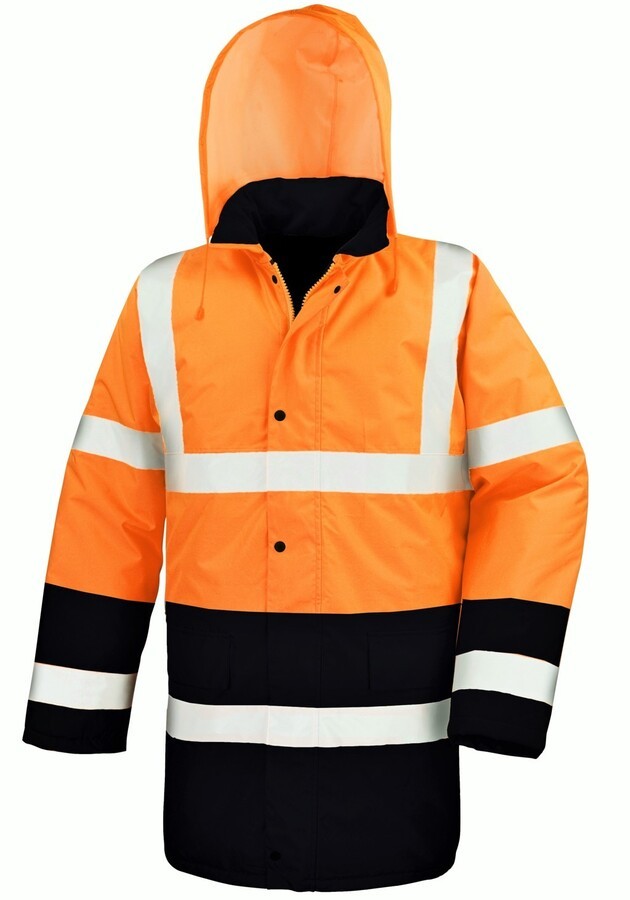 Veste de sécurité coupevent et imperméable avec capuche pliable