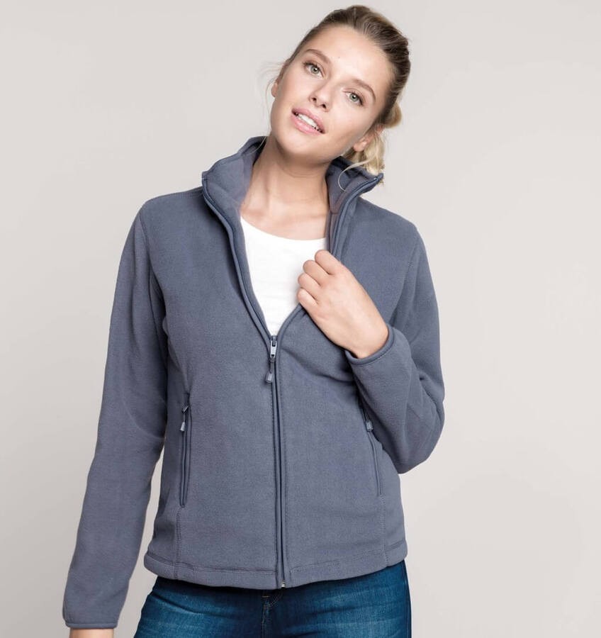 Veste micropolaire femme zippee sans capuche 2 poches zippees