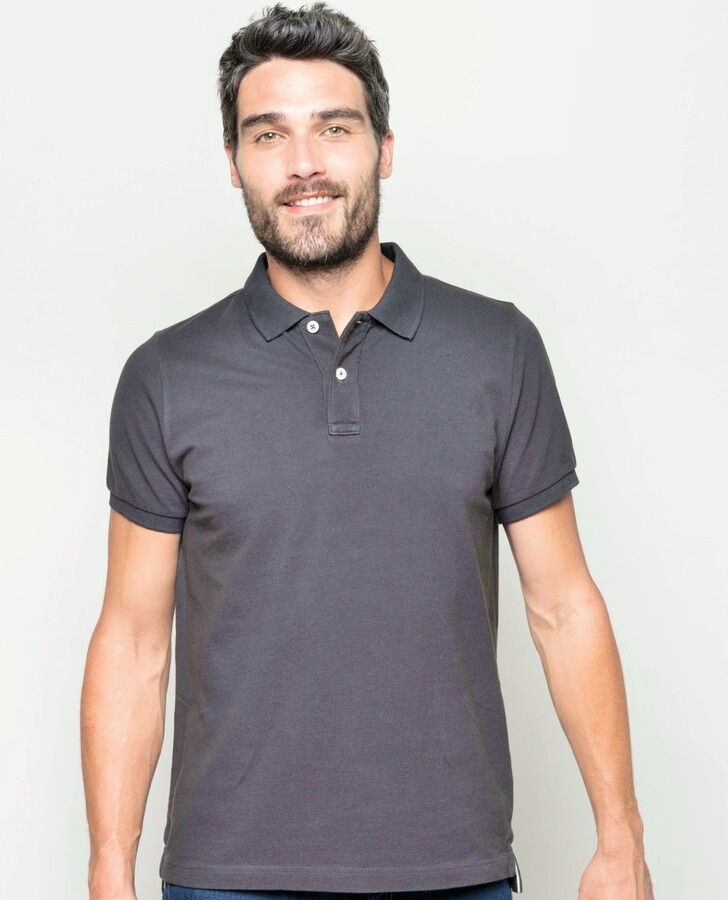 Polo vintage homme manches courtes no Label en coton 220 g m