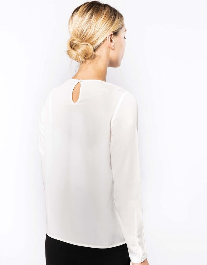 Blouse crepe manches longues femme fluide et legere
